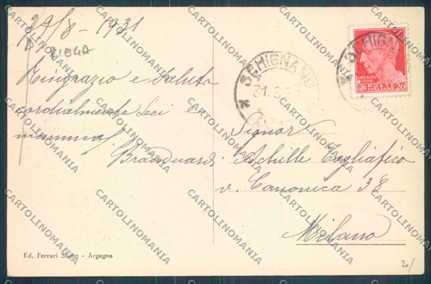 Como Schignano PIEGA cartolina LQ3363 – retro
