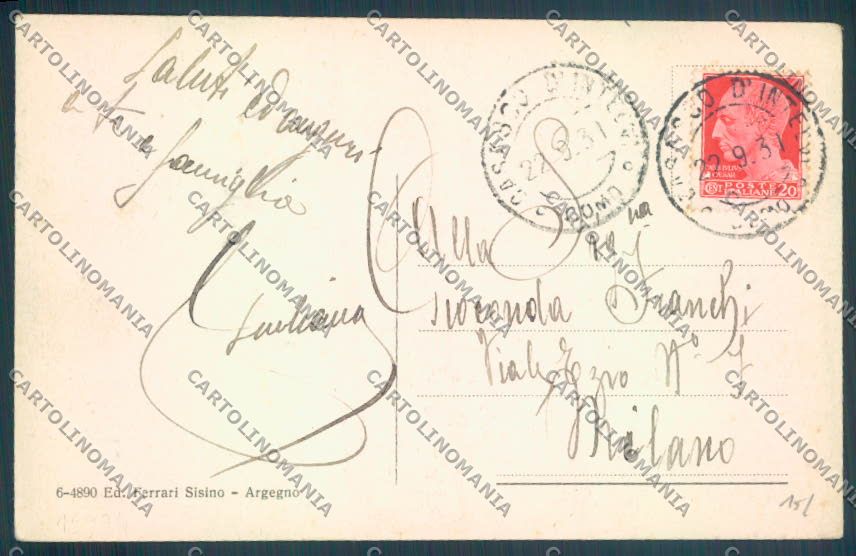 Como Casasco d'Intelvi cartolina LQ3462 – retro