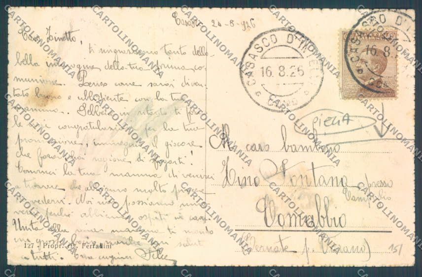 Como Casasco d'Intelvi PIEGA cartolina LQ3468 – retro