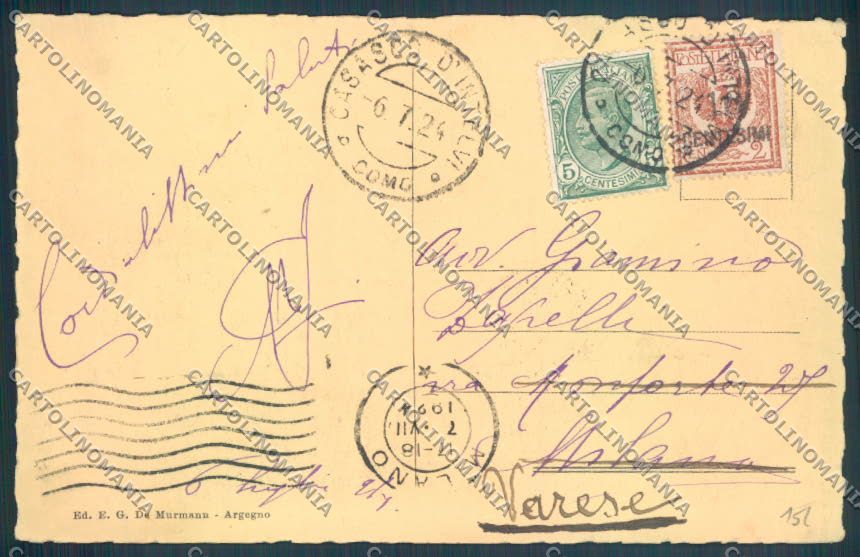 Como Casasco d'Intelvi Saluti da cartolina LQ3472 – retro