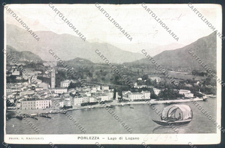 Como Porlezza Barca cartolina LQ3531 – fronte
