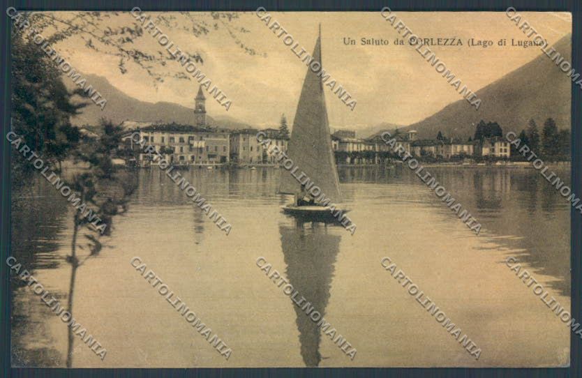 Como Porlezza Barca Saluti da cartolina LQ3534 – fronte