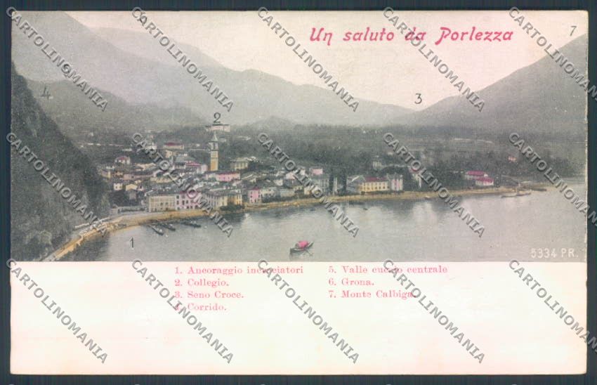 Como Porlezza Saluti da cartolina LQ3549 – fronte