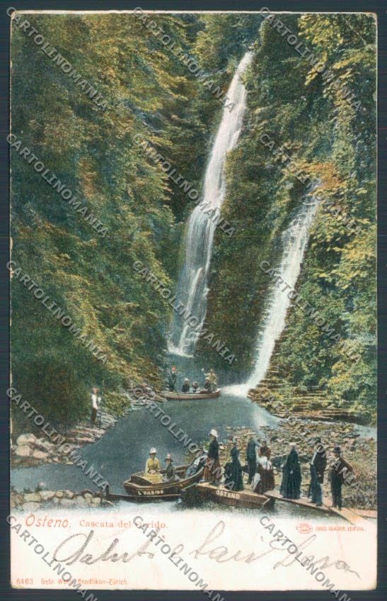 Como Osteno Cascata Barca cartolina LQ3575 – fronte
