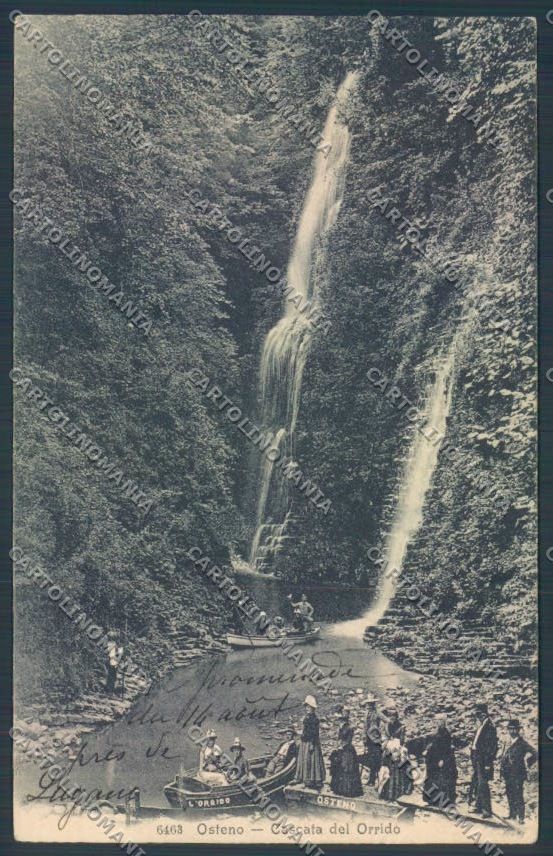 Como Osteno Cascata Barca cartolina LQ3576 – fronte