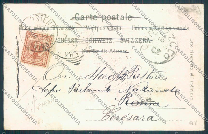 Como Osteno Cascata Barca PIEGA cartolina LQ3579 – retro