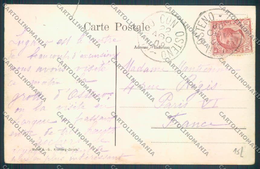Como Osteno Cascata Barca cartolina LQ3580 – retro