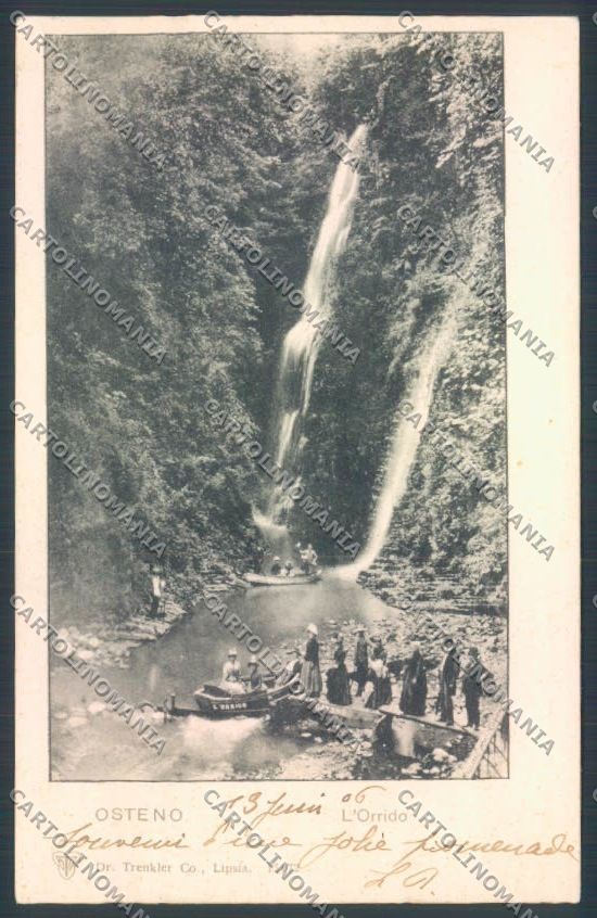 Como Osteno Cascata Barca cartolina LQ3581 – fronte