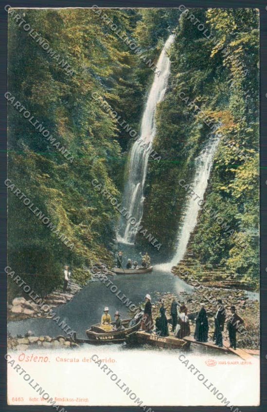Como Osteno Cascata Barca cartolina LQ3586 – fronte