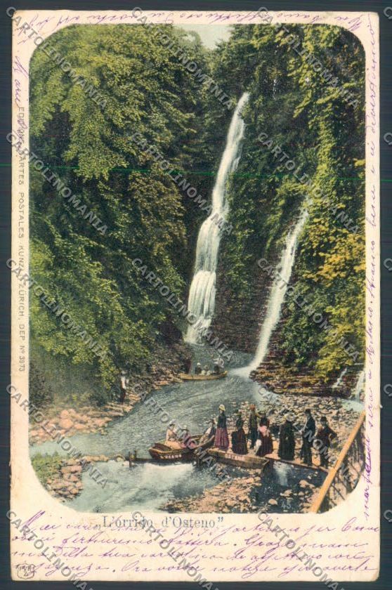 Como Osteno Cascata PIEGA STRAPPINI cartolina LQ3587 – fronte