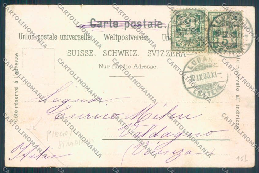 Como Osteno Cascata PIEGA STRAPPINI cartolina LQ3587 – retro