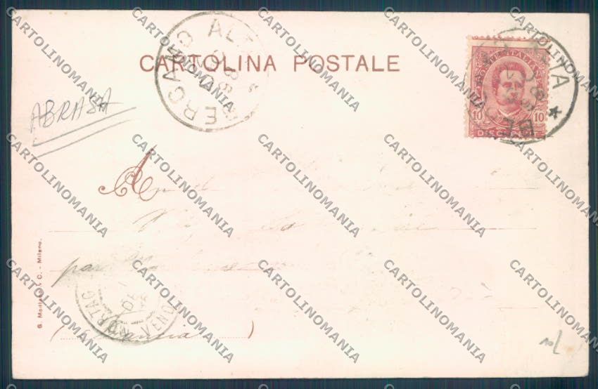 Bergamo Città ABRASA cartolina LQ3630 – retro
