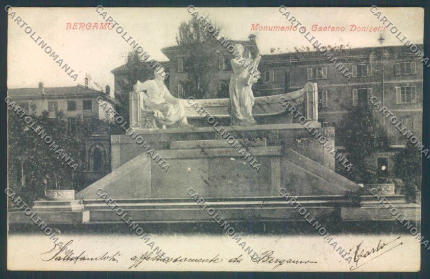 Bergamo Città Donizetti cartolina LQ3707 – fronte