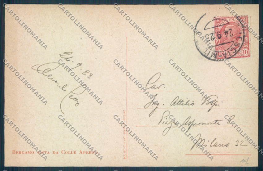 Bergamo Città cartolina LQ3738 – retro
