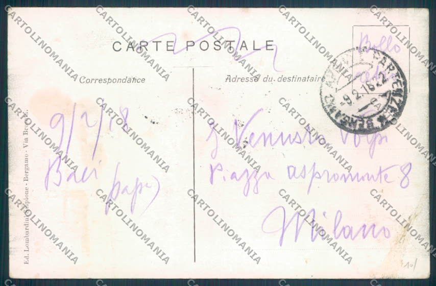 Bergamo Città Garibaldi cartolina LQ3758 – retro