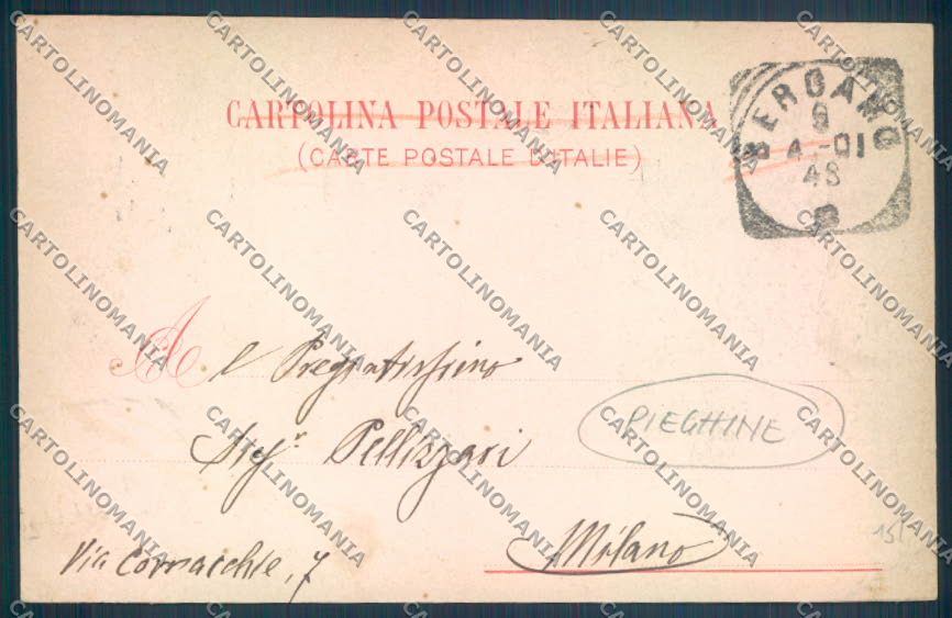 Bergamo Città Edicola PIEGHINE cartolina LQ3918 – retro