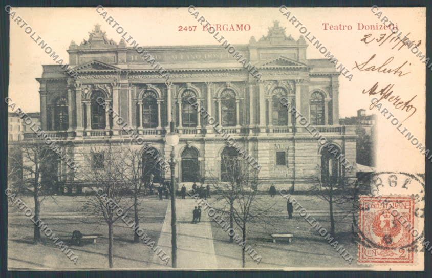 Bergamo Città Teatro Donizetti cartolina LQ3939 – fronte