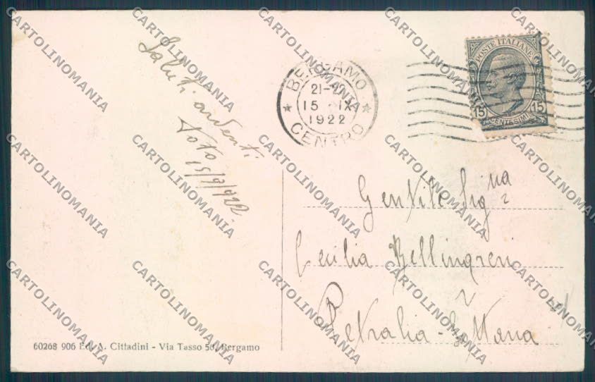 Bergamo Città Funicolare cartolina LQ3945 – retro