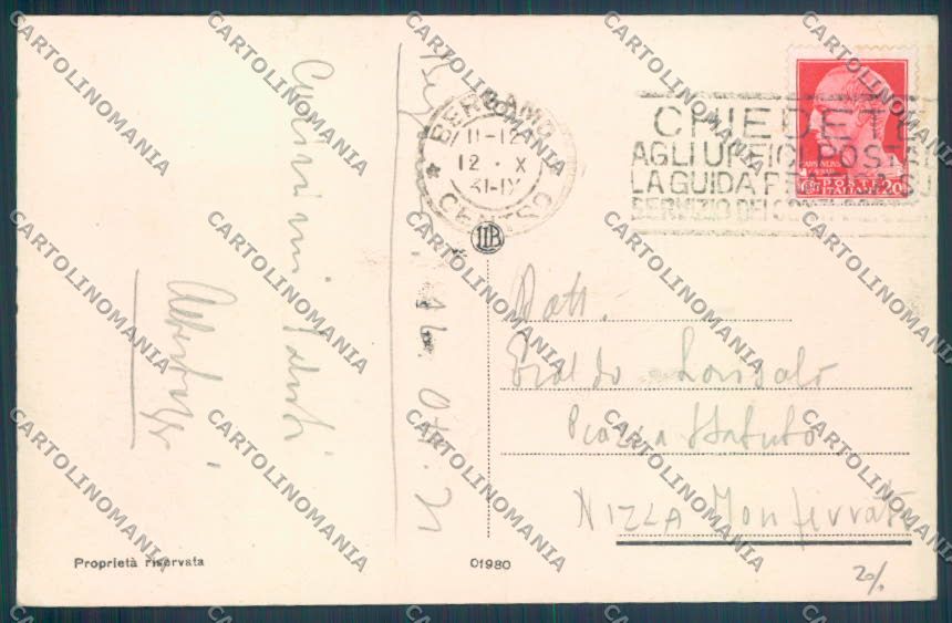Bergamo Città cartolina LQ3995 – retro