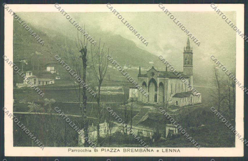 Bergamo Piazza Brembana Lenna cartolina LQ4089 – fronte