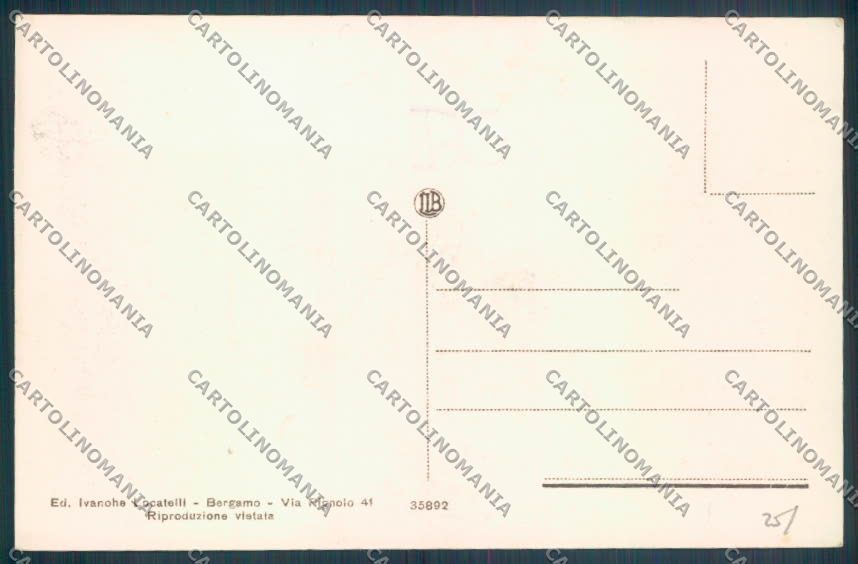 Bergamo Piazza Brembana Lenna cartolina LQ4089 – retro