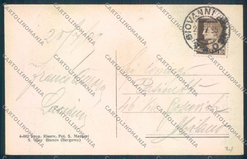 Bergamo San Giovanni Bianco cartolina LQ4096 – retro