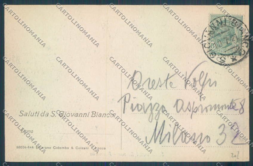 Bergamo San Giovanni Bianco cartolina LQ4097 – retro