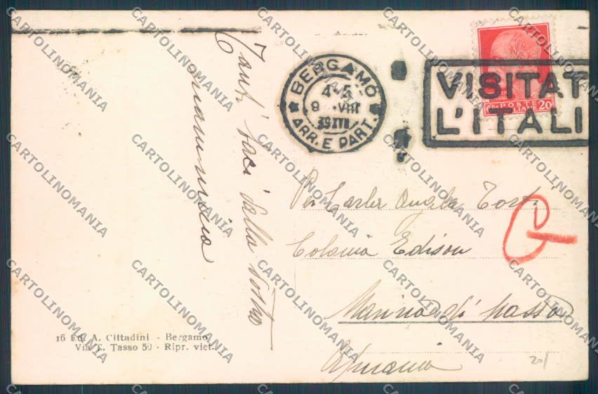 Bergamo San Giovanni Bianco cartolina LQ4110 – retro
