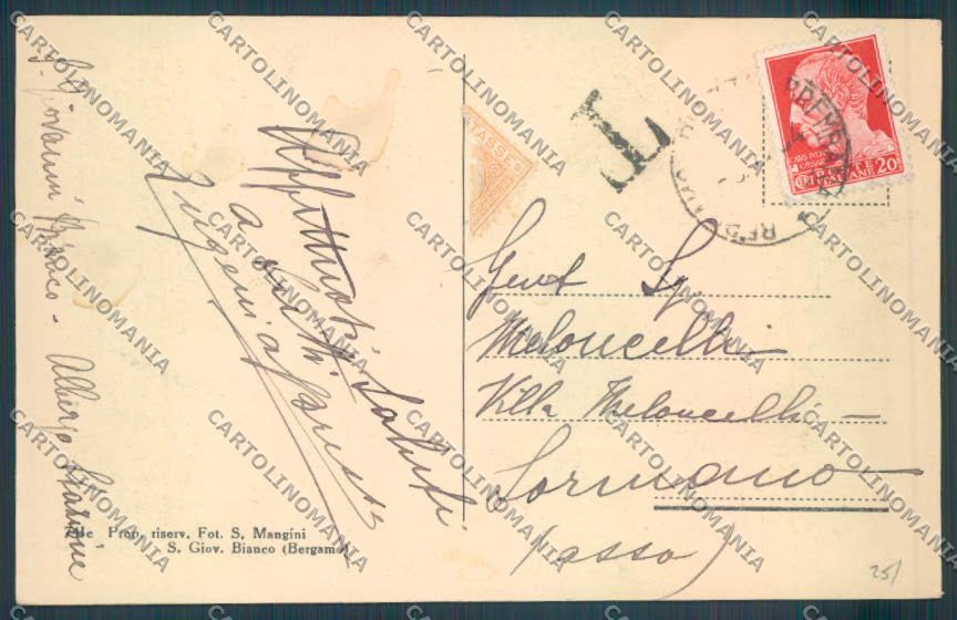 Bergamo San Giovanni Bianco cartolina LQ4117 – retro