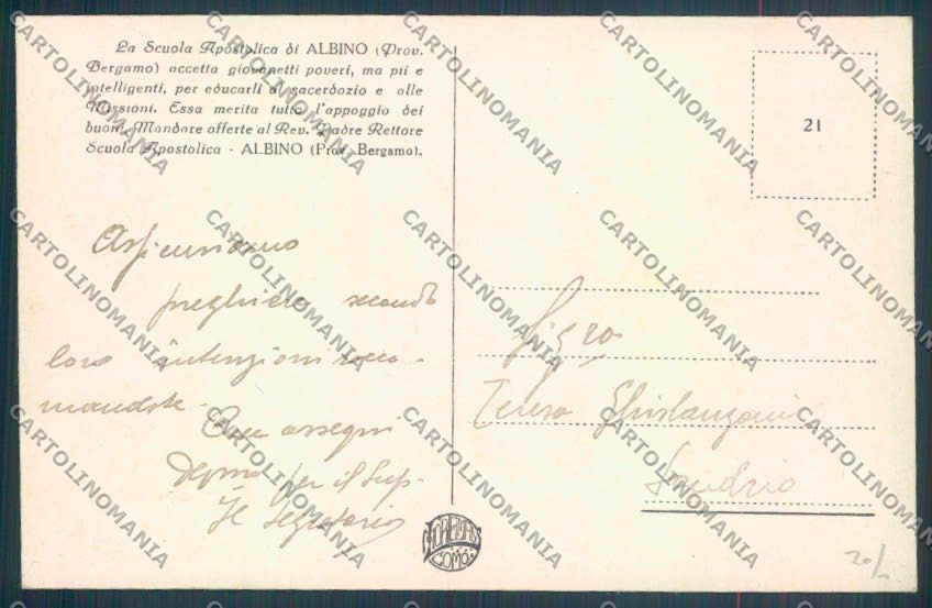 Bergamo Albino Scuola cartolina LQ4148 – retro