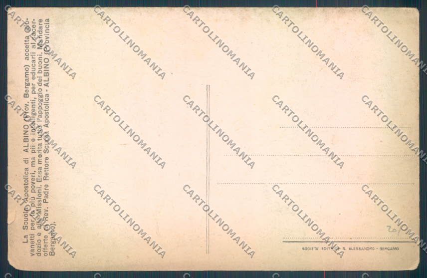 Bergamo Albino Scuola cartolina LQ4150 – retro