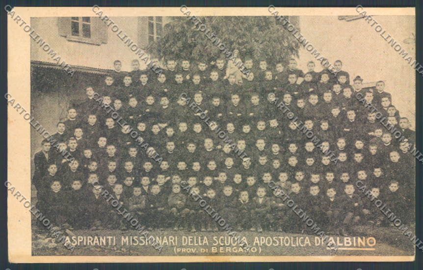 Bergamo Albino Scuola PIEGA cartolina LQ4153 – fronte