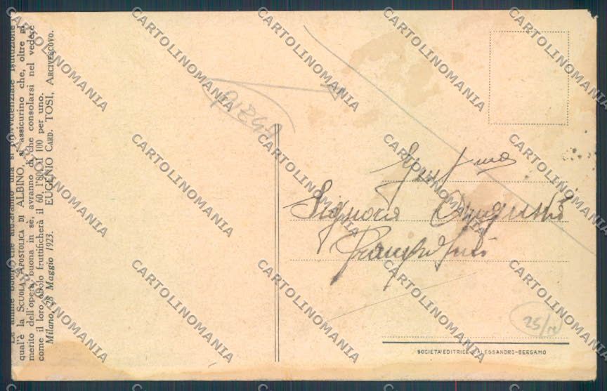 Bergamo Albino Scuola PIEGA cartolina LQ4153 – retro