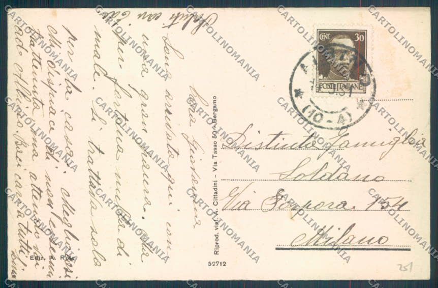 Bergamo Albino cartolina LQ4154 – retro