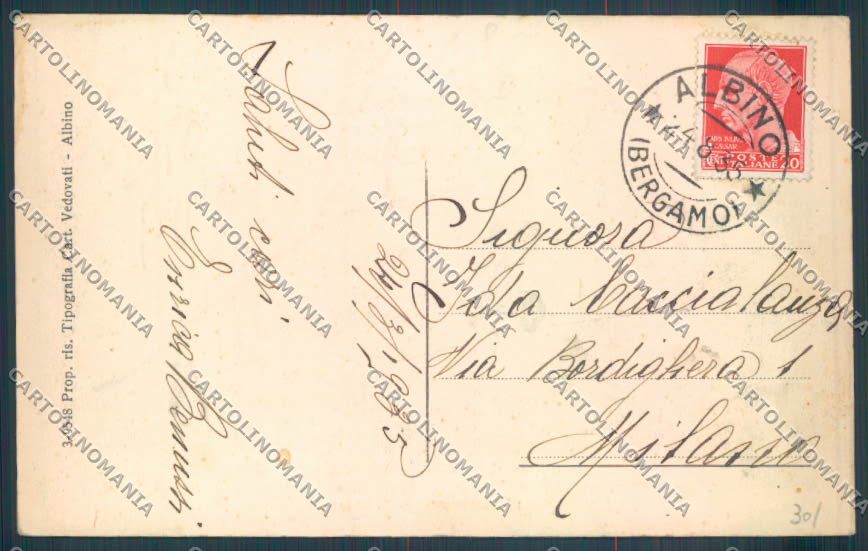 Bergamo Albino Scuola cartolina LQ4156 – retro