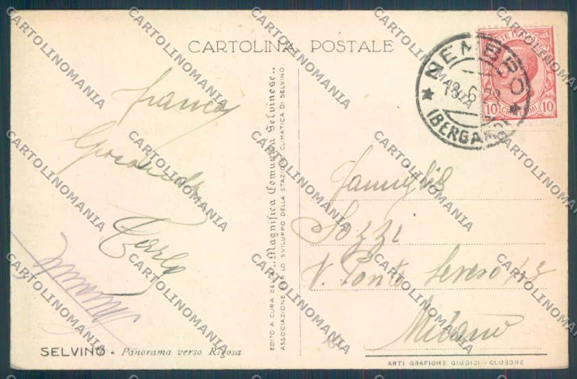 Bergamo Selvino cartolina LQ4172 – retro