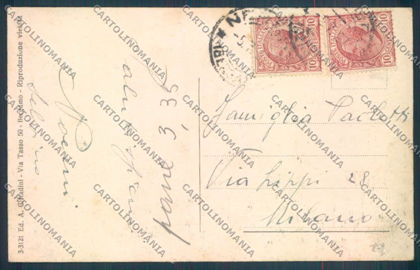Bergamo Selvino Saluti da cartolina LQ4176 – retro
