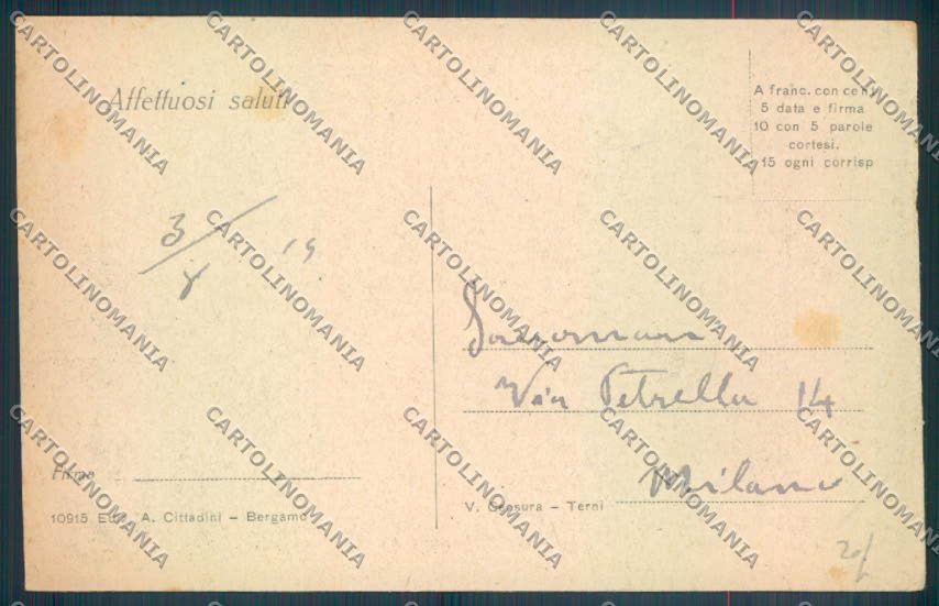 Bergamo Selvino Saluti da cartolina LQ4177 – retro
