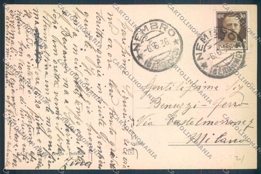 Bergamo Selvino cartolina LQ4190 – retro