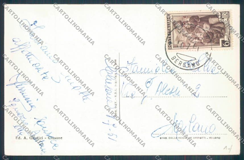 Bergamo Clusone cartolina LQ4231 – retro
