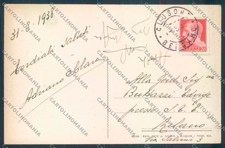 Bergamo Clusone cartolina LQ4246 – retro