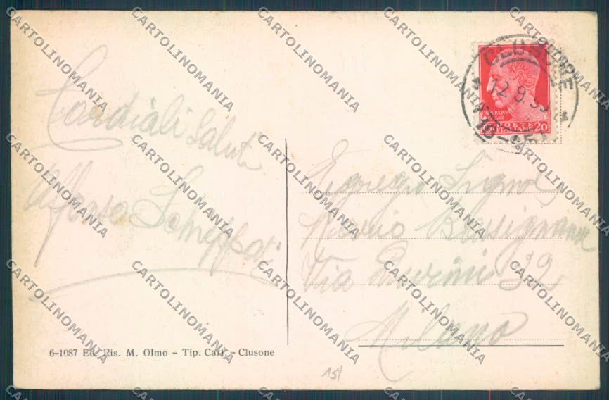 Bergamo Clusone cartolina LQ4255 – retro