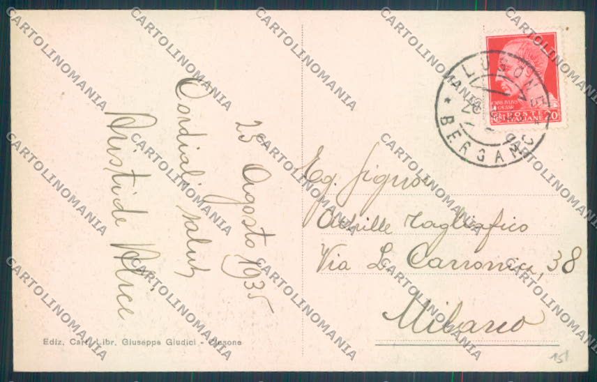 Bergamo Clusone cartolina LQ4259 – retro