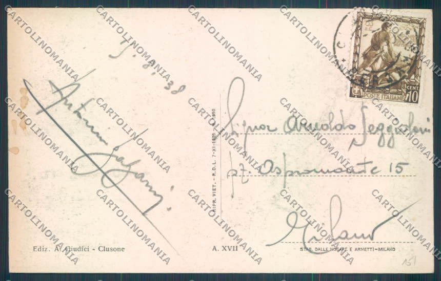 Bergamo Clusone cartolina LQ4261 – retro
