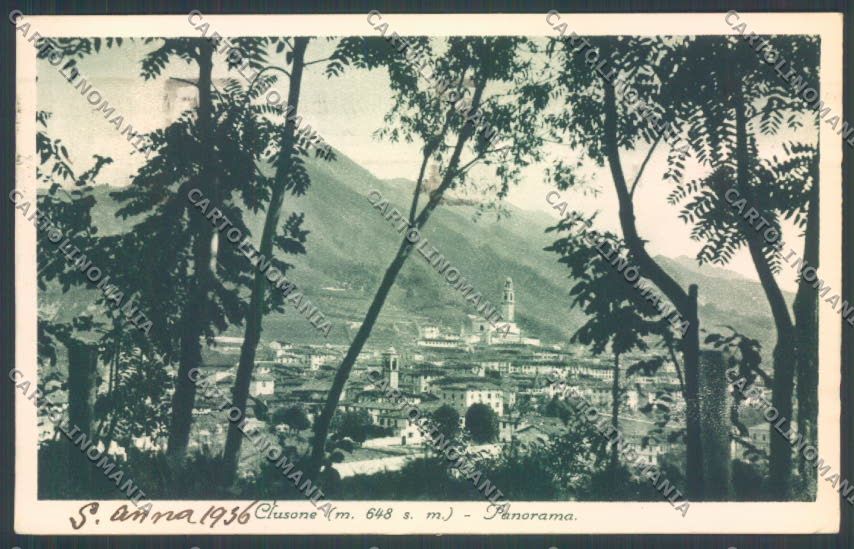 Bergamo Clusone PIEGHINA cartolina LQ4262 – fronte