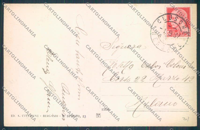 Bergamo Clusone cartolina LQ4270 – retro