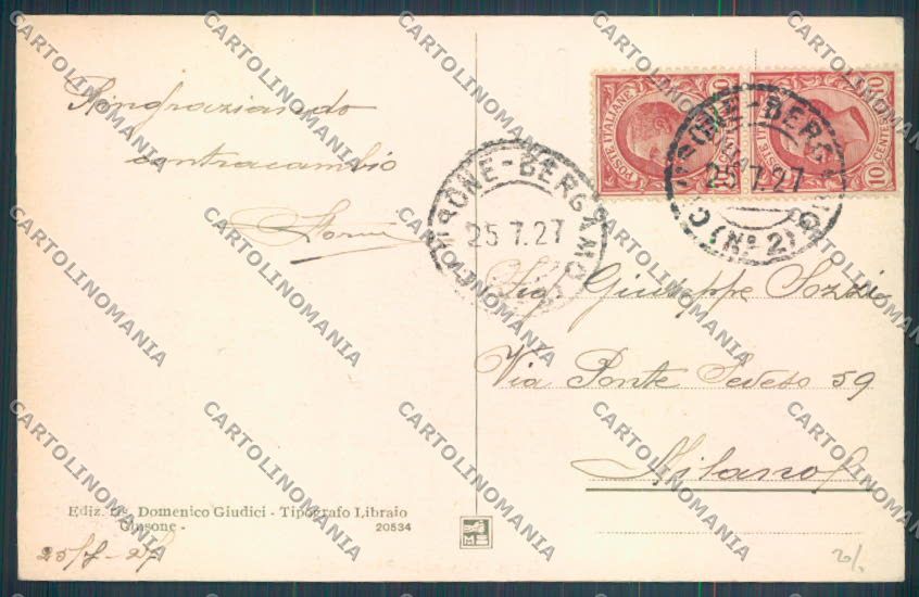 Bergamo Clusone cartolina LQ4273 – retro