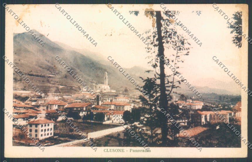 Bergamo Clusone PIEGHE cartolina LQ4274 – fronte