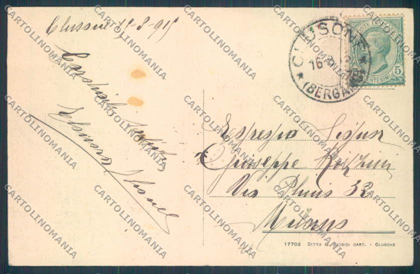Bergamo Clusone Saluti da cartolina LQ4292 – retro