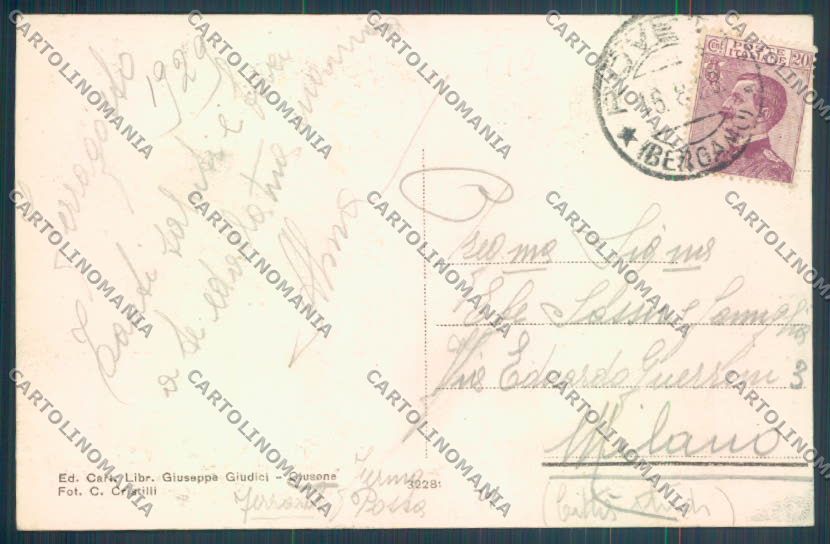 Bergamo Clusone cartolina LQ4302 – retro